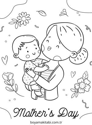 Anneler Günü boyama sayfası – eğlenceli etkinlik, el becerilerini geliştirir