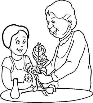 Anneler boyama sayfası,  coloring page, anne ve büyükanne, 