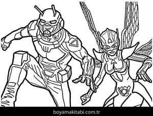 Ant Man boyama sayfası – basit çizim, kolay boyama