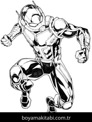 Ant Man boyama sayfası – renkli çizimler, okul öncesi
