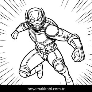 Ant Man boyama sayfası – çizgi film temalı, basit çizim