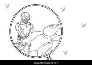 Ant Man boyama sayfası – sevimli karakter, sanatsal çalışma