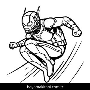 Ant Man boyama sayfası – sevimli karakter, sanatsal çalışma