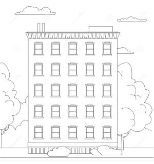 Apartman boyama sayfası,  coloring page, Şirin Daire, 