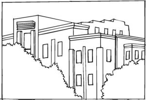 Apartman boyama sayfası,  coloring page, Modern Apartman çatısı, 