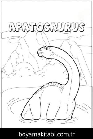 Apatosaurus Dinazor boyama sayfası,  coloring page, , Apatosaurus In A Lake