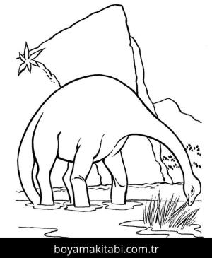 Apatosaurus Dinazor boyama sayfası,  coloring page, , Apatosaurus Is Eating Grass