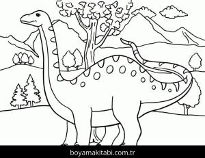 Apatosaurus Dinazor boyama sayfası,  coloring page, , Apatosaurus Dinosaur Is Looking Away