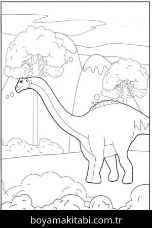Apatosaurus Dinazor boyama sayfası,  coloring page, , Apatosaurus Dinosaur Walks Around