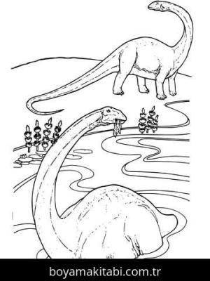Apatosaurus Dinazor boyama sayfası,  coloring page, , Apatosaur Dinosaur Is In The River