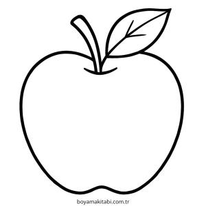 Apple boyama sayfası – çocuk aktivitesi, PDF indir