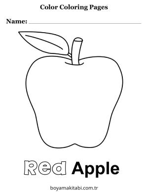 Apple boyama sayfası – boyama çalışması, yaratıcılığı geliştirir