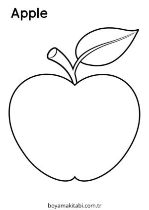 Apple boyama sayfası – PDF indir, sevimli karakter