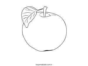 Apple boyama sayfası – kolay boyama, eğitici aktivite