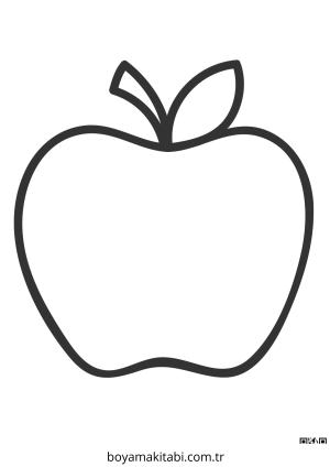 Apple boyama sayfası – çizgi film temalı, basit çizim