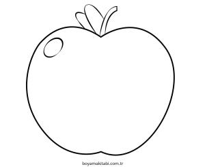 Apple boyama sayfası – kolay boyama, eğitici aktivite