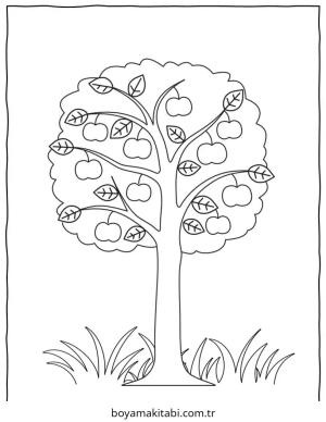 Apple boyama sayfası – boyama çalışması, yaratıcılığı geliştirir