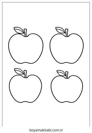 Apple boyama sayfası – eğlenceli etkinlik, el becerilerini geliştirir