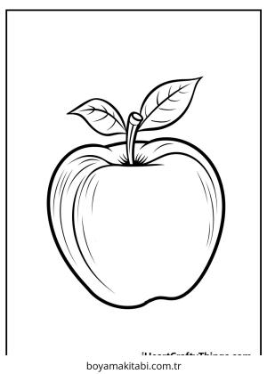 Apple boyama sayfası – evde etkinlik, ücretsiz yazdır