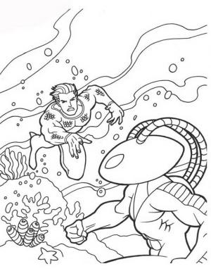 Aquaman boyama sayfası,  coloring page, Aquaman vs Manta, 