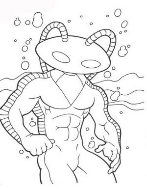 Aquaman boyama sayfası,  coloring page, Aquaman’den Black Manta’yı çiz, 