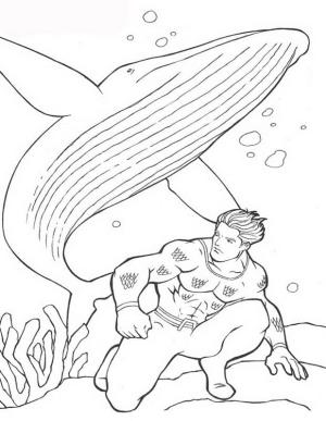 Aquaman boyama sayfası,  coloring page, Aquaman ve Balina’yı çiz, 