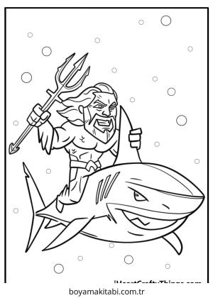 Aquaman boyama sayfası – sanatsal çalışma, çocuklar için