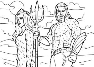 Aquaman boyama sayfası,  coloring page, Aquaman ve Mera’yı çizin, 