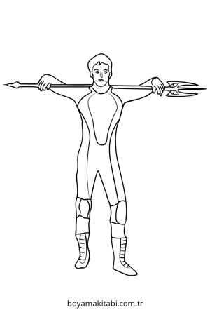 Aquaman boyama sayfası – çocuklar için, çizgi film temalı
