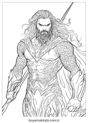 Aquaman boyama sayfası – PDF indir, sevimli karakter