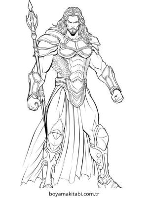 Aquaman boyama sayfası – renkli çizimler, okul öncesi