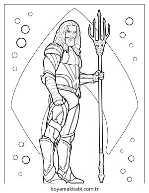 Aquaman boyama sayfası – eğlenceli etkinlik, el becerilerini geliştirir