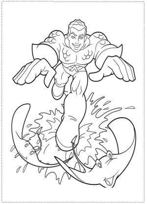 Aquaman boyama sayfası,  coloring page, Aquaman İki Işını Kovalar, 