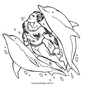 Aquaman boyama sayfası – keyifli zaman, renkli çizimler
