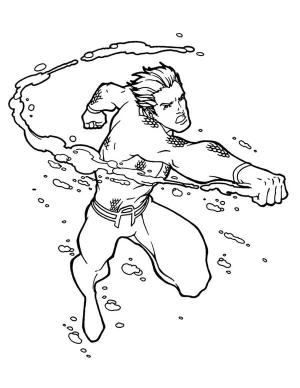 Aquaman boyama sayfası,  coloring page, Serin Aquaman Yumruk, 