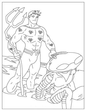 Aquaman boyama sayfası,  coloring page, Aquaman bir Manta Yakalar, 