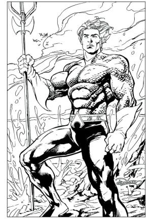 Aquaman boyama sayfası,  coloring page, DC Comic’ten Aquaman’i çizin, 