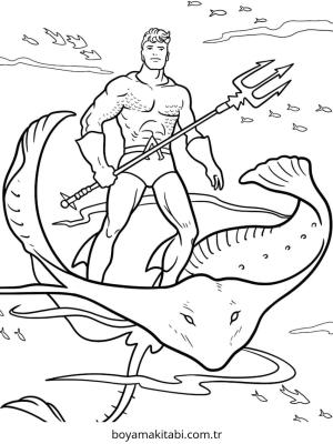Aquaman boyama sayfası – PDF indir, sevimli karakter