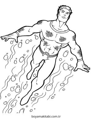 Aquaman boyama sayfası – kolay boyama, eğitici aktivite