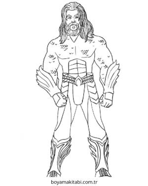 Aquaman boyama sayfası – renkli çizimler, okul öncesi