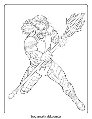 Aquaman boyama sayfası – evde etkinlik, ücretsiz yazdır