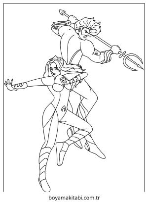 Aquaman boyama sayfası – okul öncesi, evde etkinlik