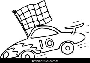 Araba boyama sayfası – renkli çizimler, okul öncesi