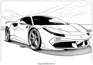 Araba boyama sayfası – evde etkinlik, ücretsiz yazdır