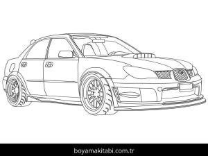 Araba boyama sayfası – çizgi film temalı, basit çizim