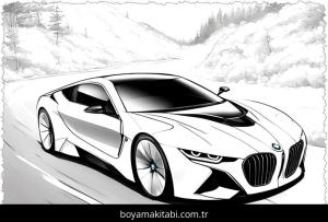 Araba boyama sayfası,  coloring page, benzersiz, komik, minimal