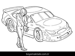 Araba boyama sayfası – kolay boyama, eğitici aktivite