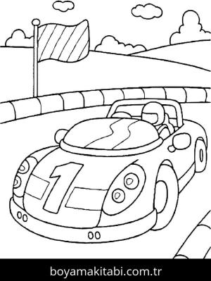Araba boyama sayfası – çocuk aktivitesi, PDF indir