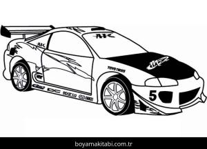 Araba boyama sayfası – sanatsal çalışma, çocuklar için