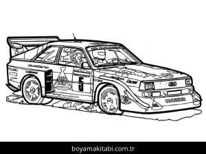 Araba boyama sayfası – boyama etkinliği, çocuk aktivitesi